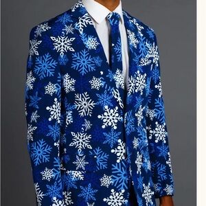 Shinesty | The Young Frosty Blue Snowflake Winter/Christmas blazer
